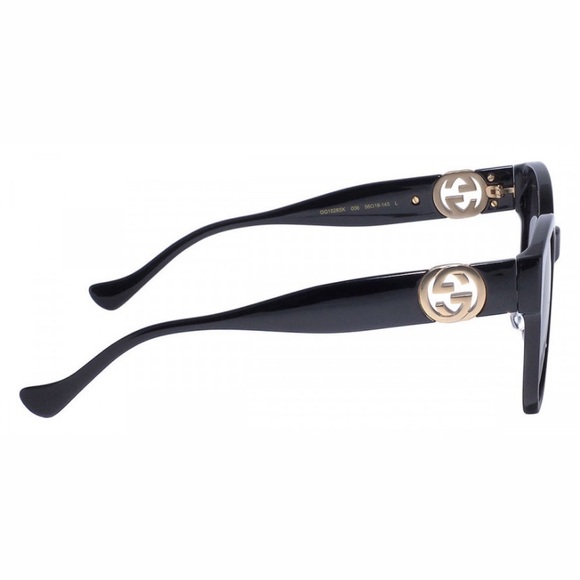 NEW GUCCI BLACK GREY AUTHENTIC EYEWEAR GUCCI WOMEN CAT EYE SUNGLASSES - Picture 3 of 4